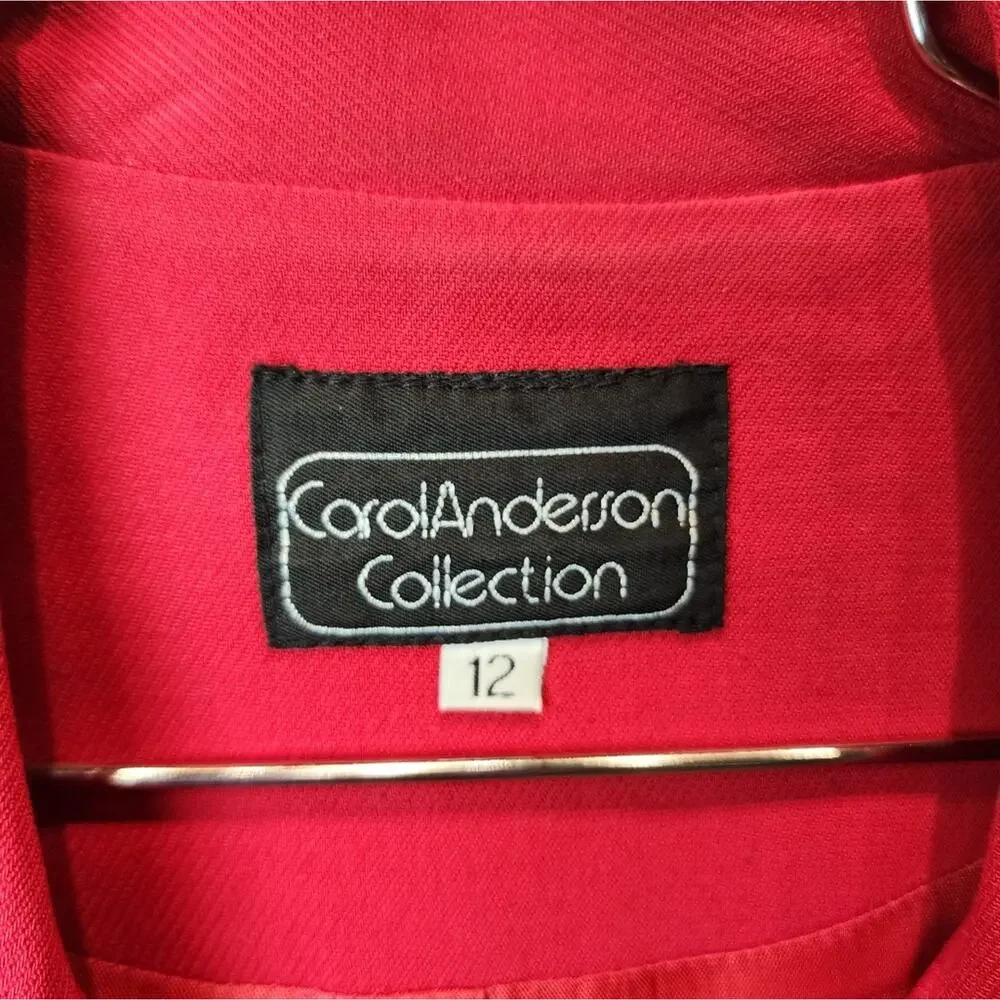 Carol‎ Anderson Red Blazer Jacket Vintage 90's Suit Jacket Women's Size 12